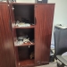 Mahogany 2 Door Storage Cabinet w/ Adjustable Shelves, Locking